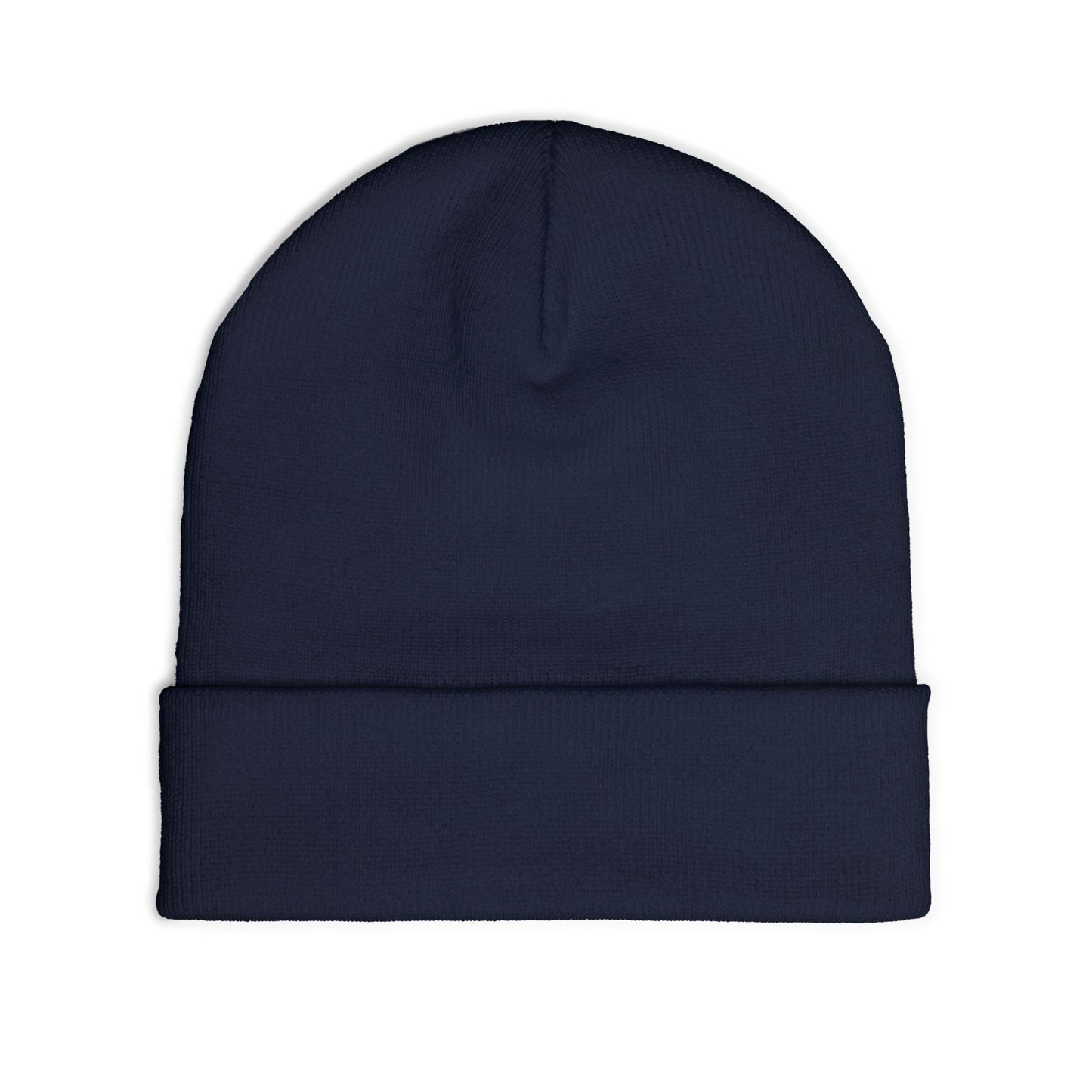 Back view of dark navy Flightdecke knit beanie