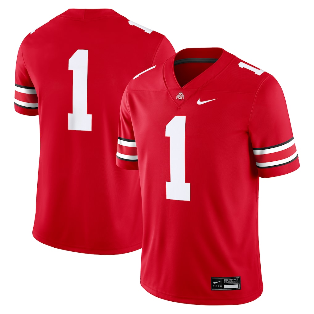 Ohio State Buckeyes #1 Nike game jersey in scarlet
