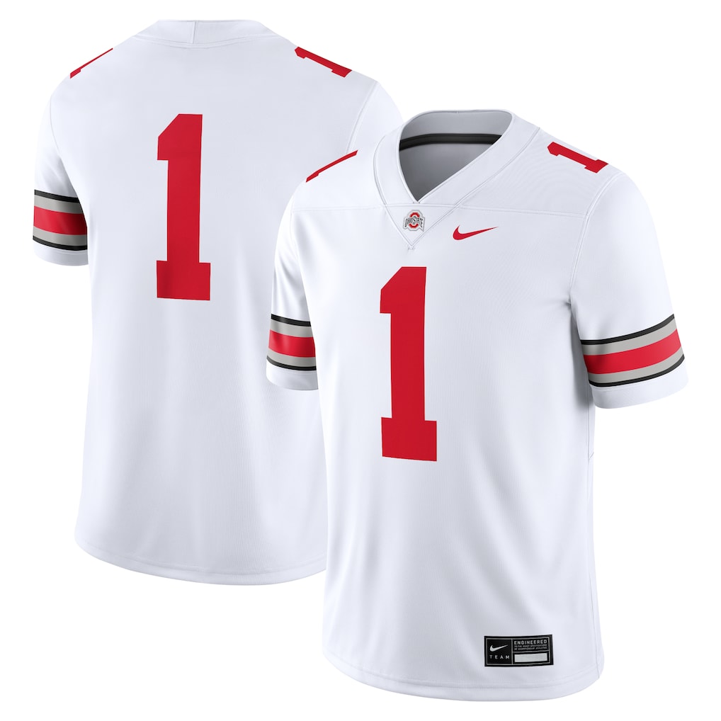 Ohio State Buckeyes #1 Nike game jersey in white