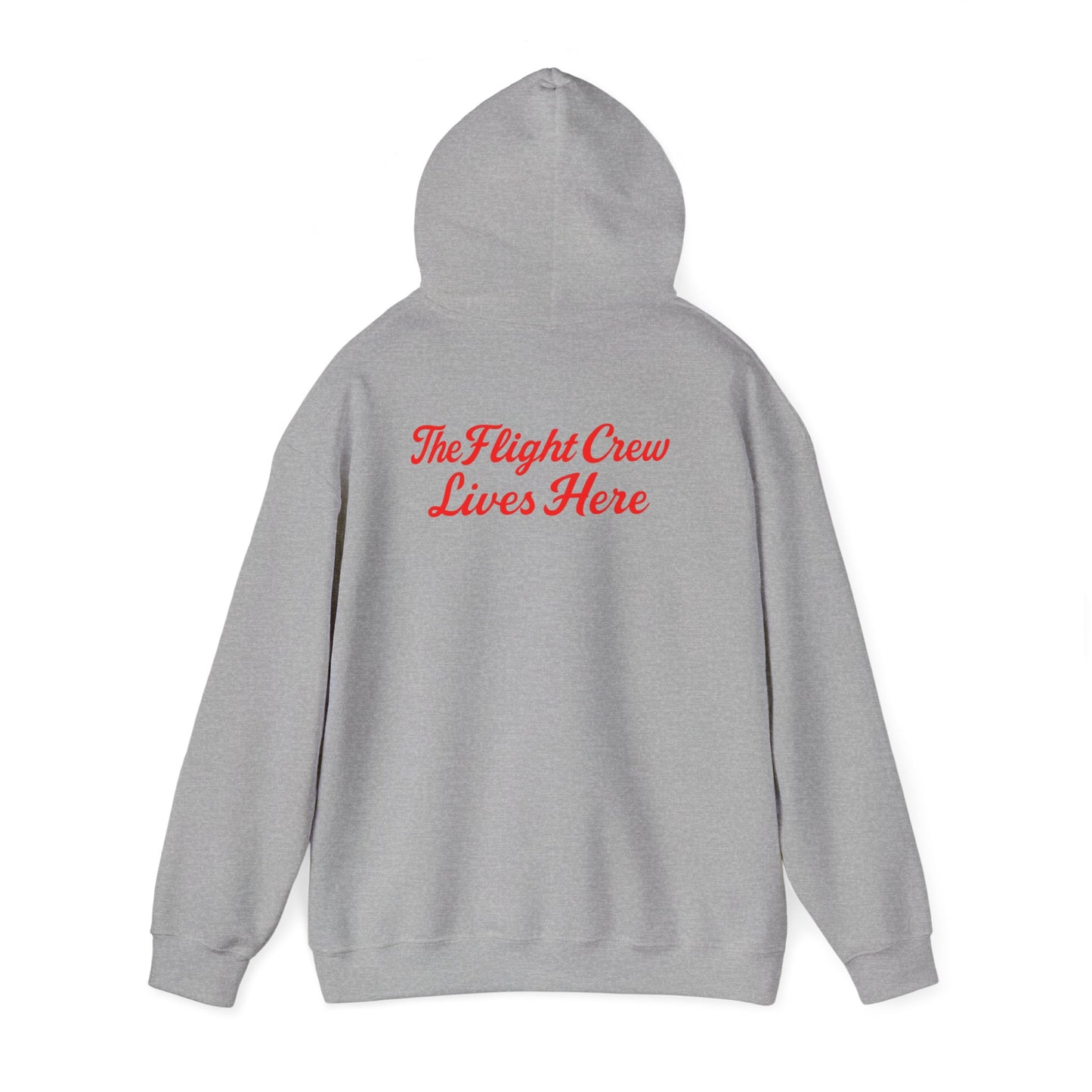 Sport grey Flight Crew Hoodie shown from the back