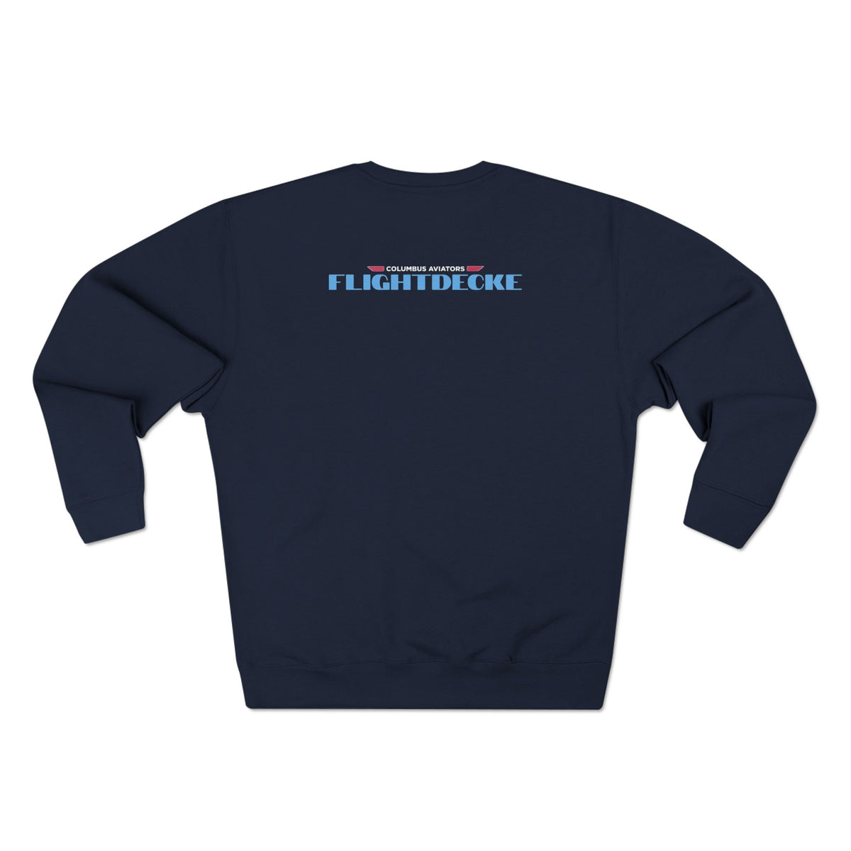 Navy FlightDecke Logo Crewneck Sweatshirt — front model view