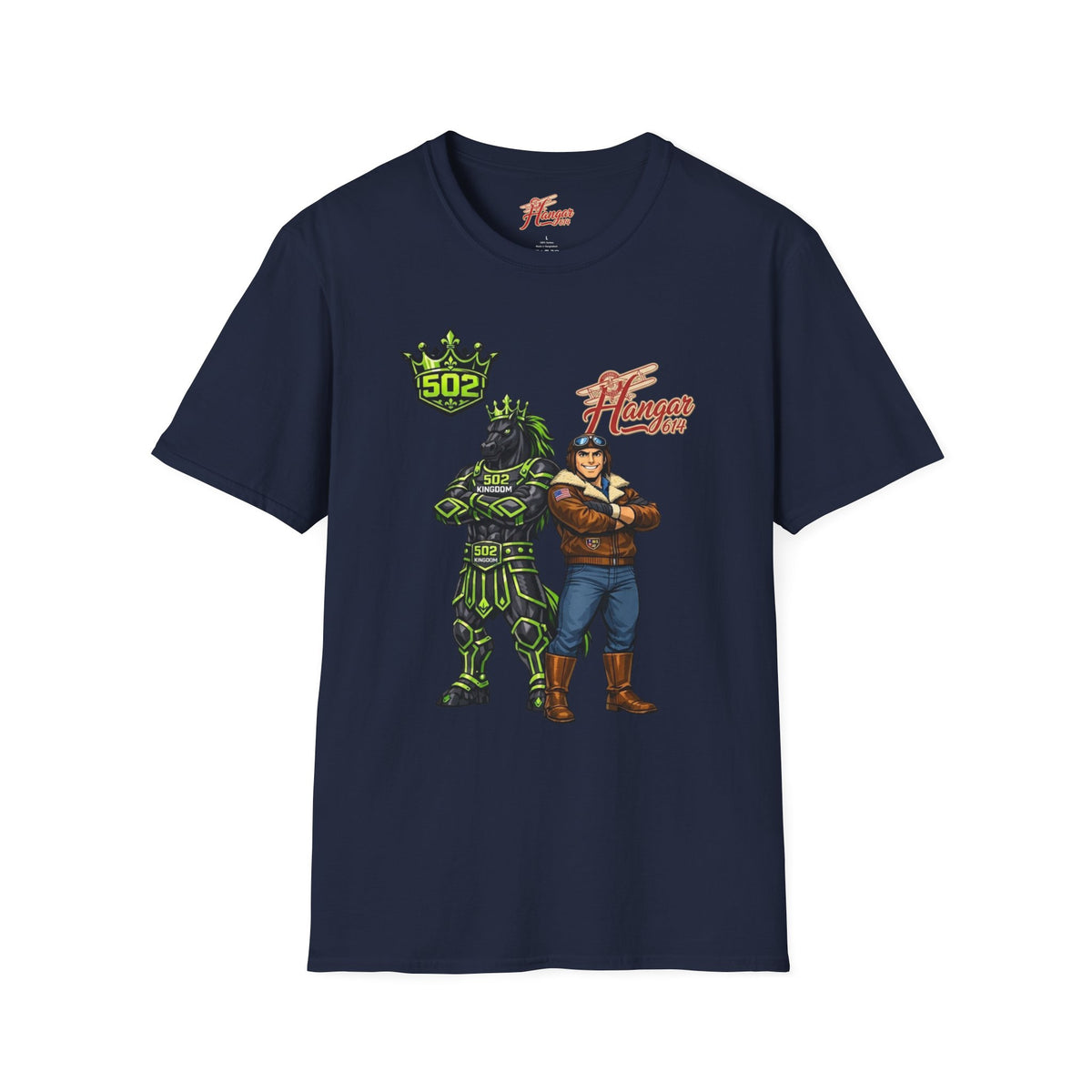 Navy Hangar 614 x 502 Kingdom Comic Tee — front product view