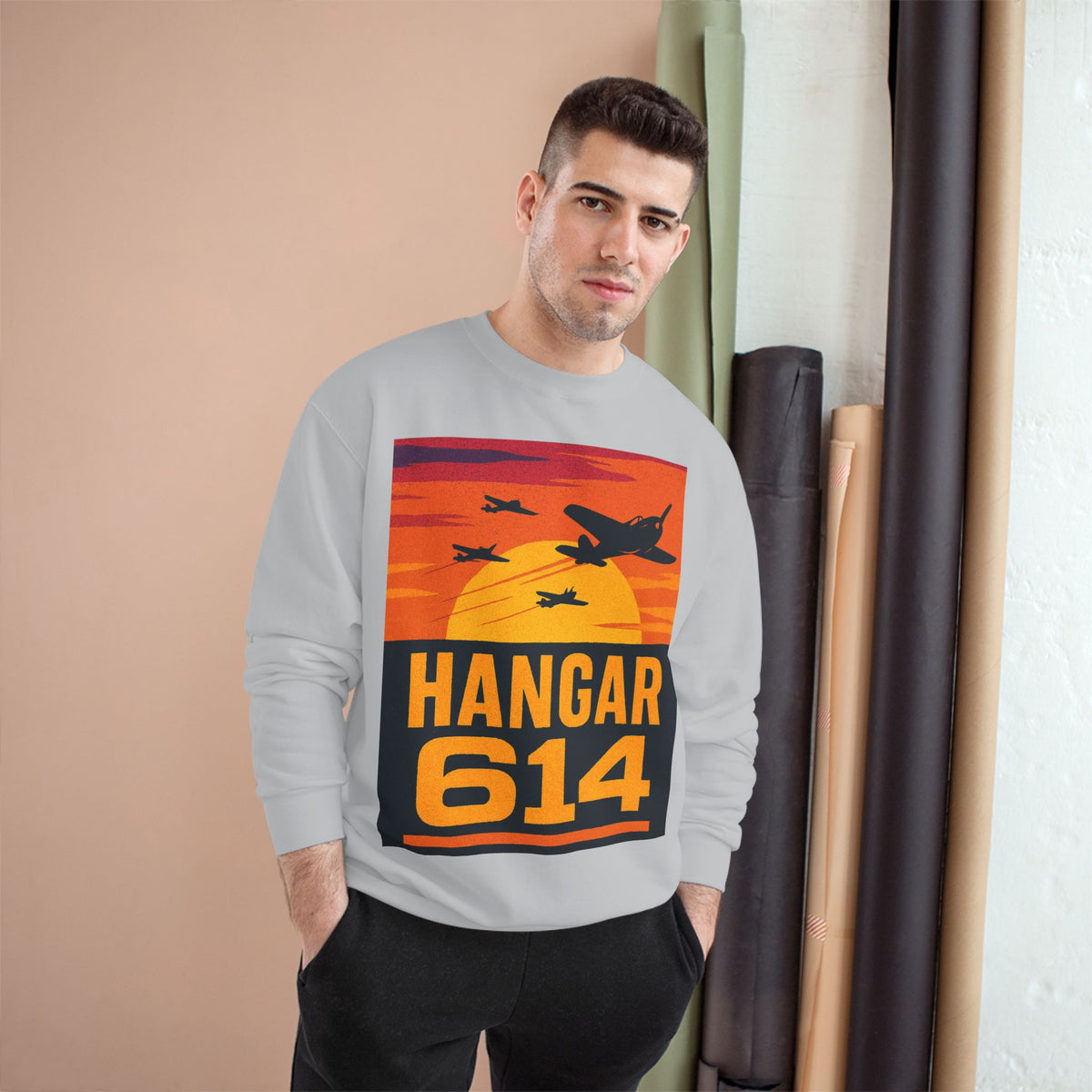 Charcoal Heather Hangar 614 Sunset Sweatshirt — view 8
