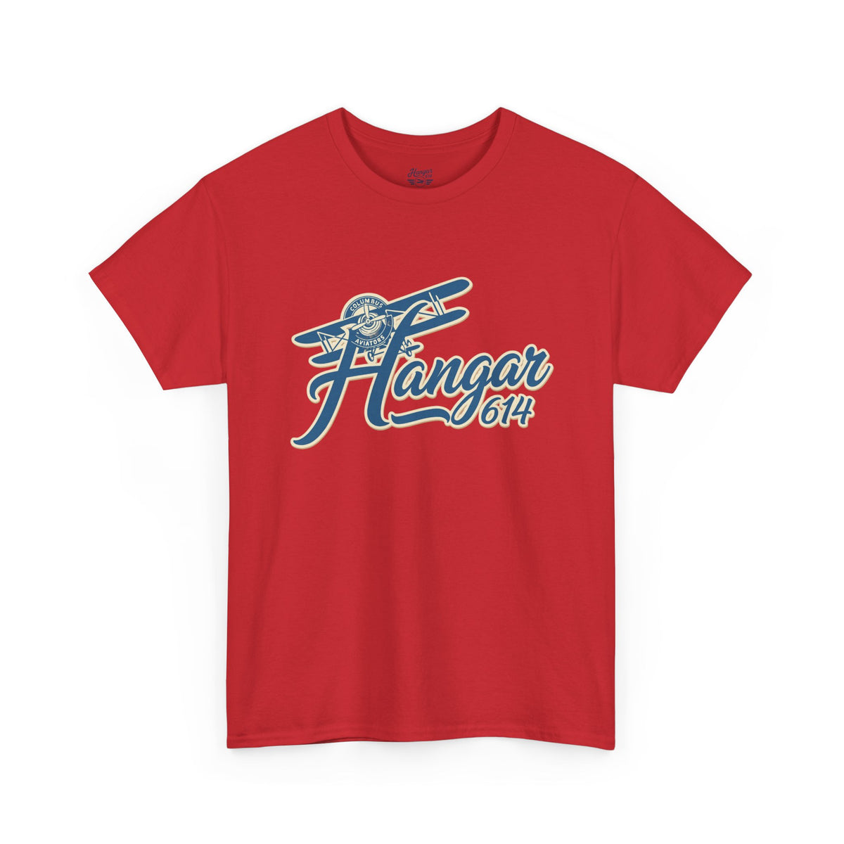 Red Vintage Flight Crew T-shirt shown from the front
