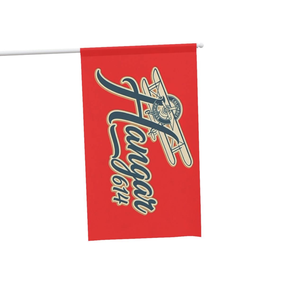 Hangar 614 Flight Crew Flag — flagpole view