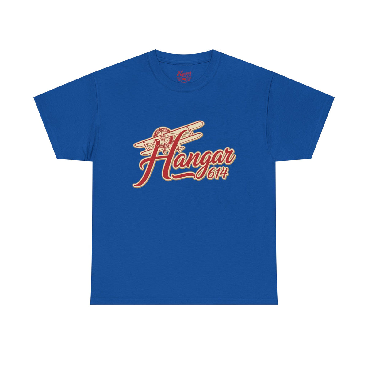 Front of royal Vintage Flight Crew aviation T-shirt