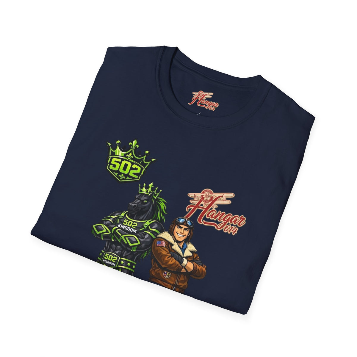 Navy Hangar 614 x 502 Kingdom Comic Tee — back product view