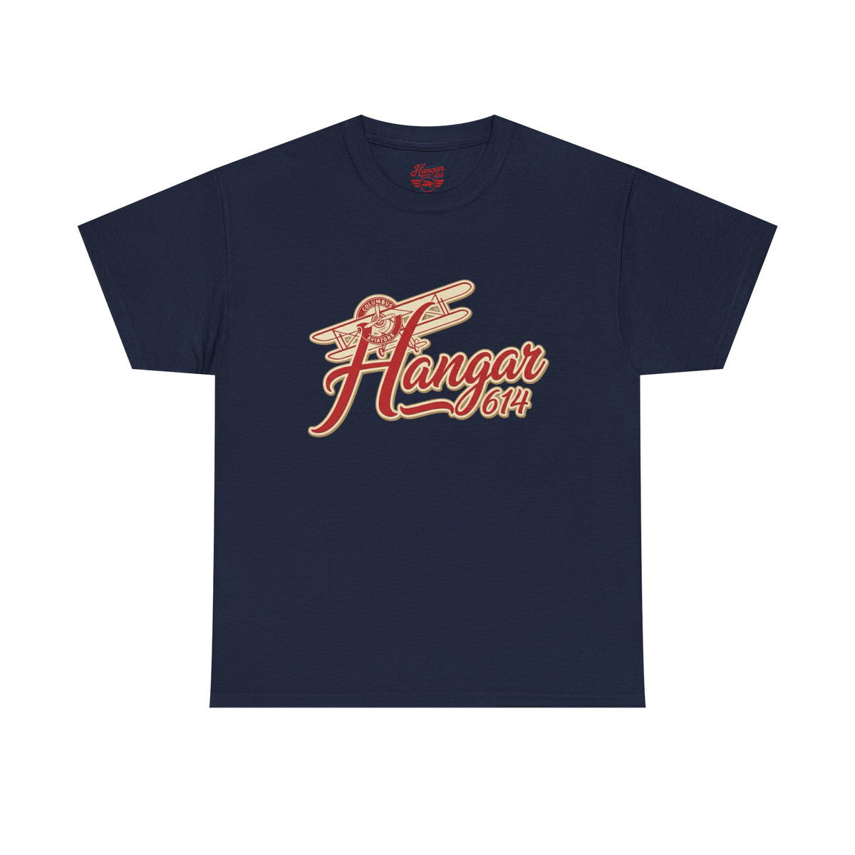 Front of navy Vintage Flight Crew aviation T-shirt
