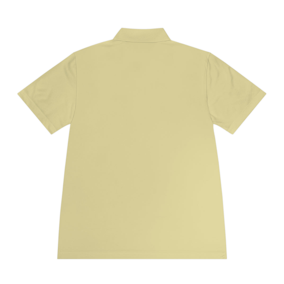 Back of Vegas gold Hangar 614 men's performance polo