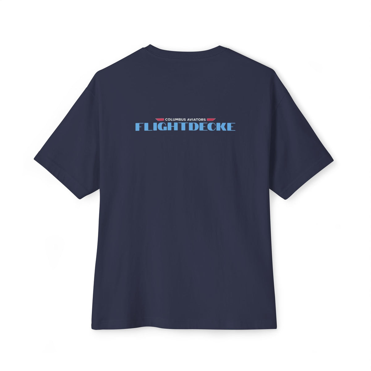 Navy Flightdecke Oversized Boxy Tee — front model view