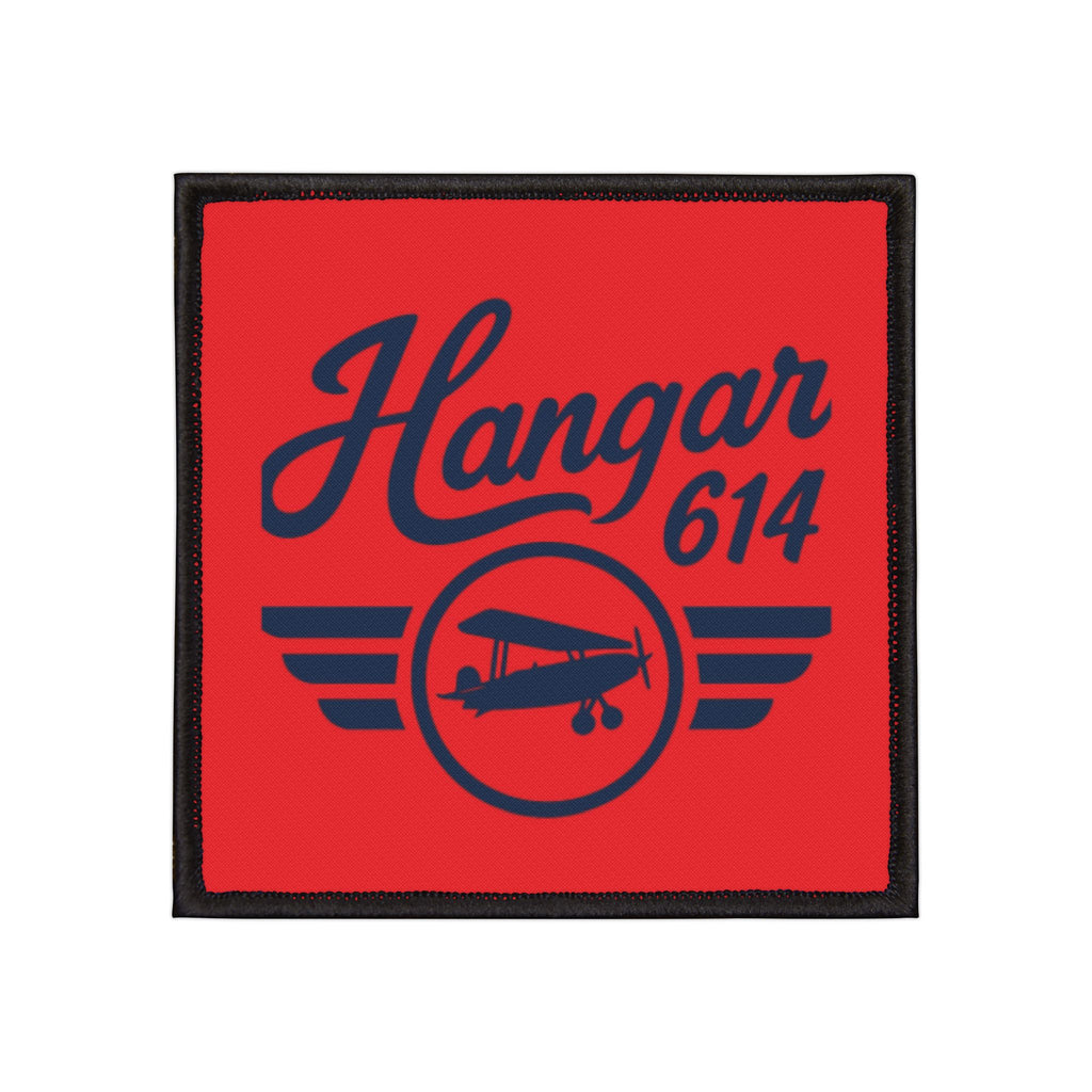 Hangar 614 Iron-On Patch — Vintage Airplane Emblem