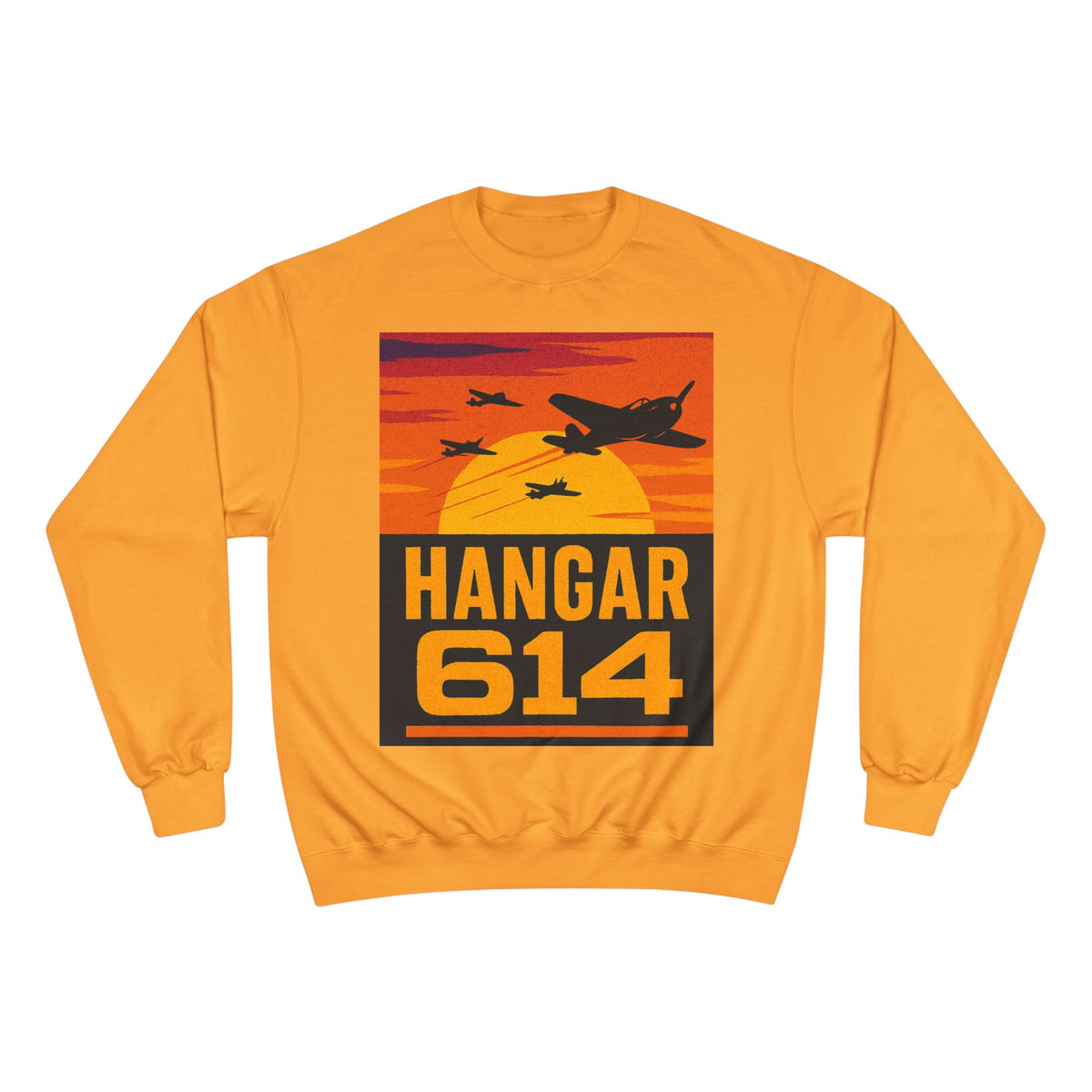 Charcoal Heather Hangar 614 Sunset Sweatshirt — back product view