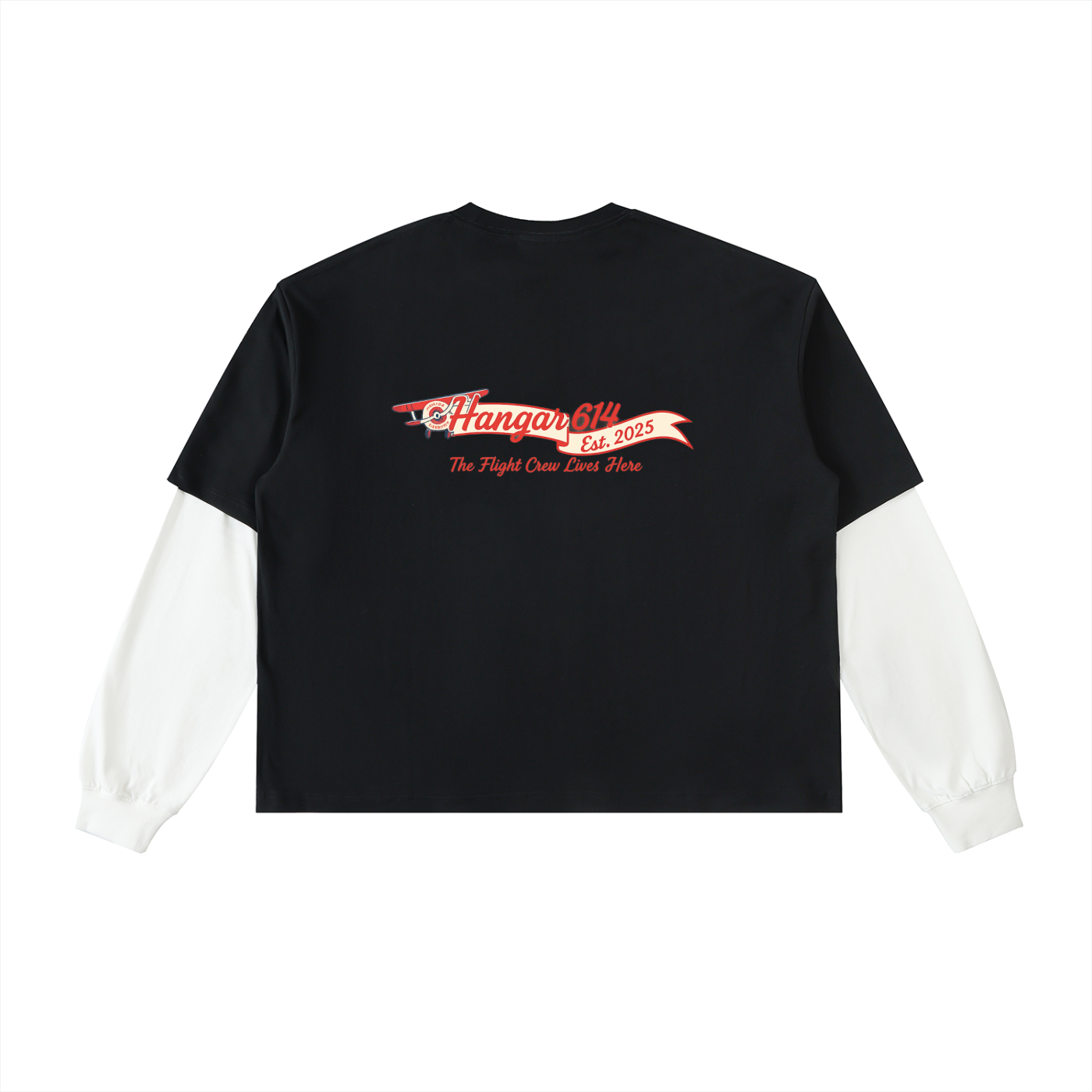 Layered Contrast Sleeve Cotton T-Shirt