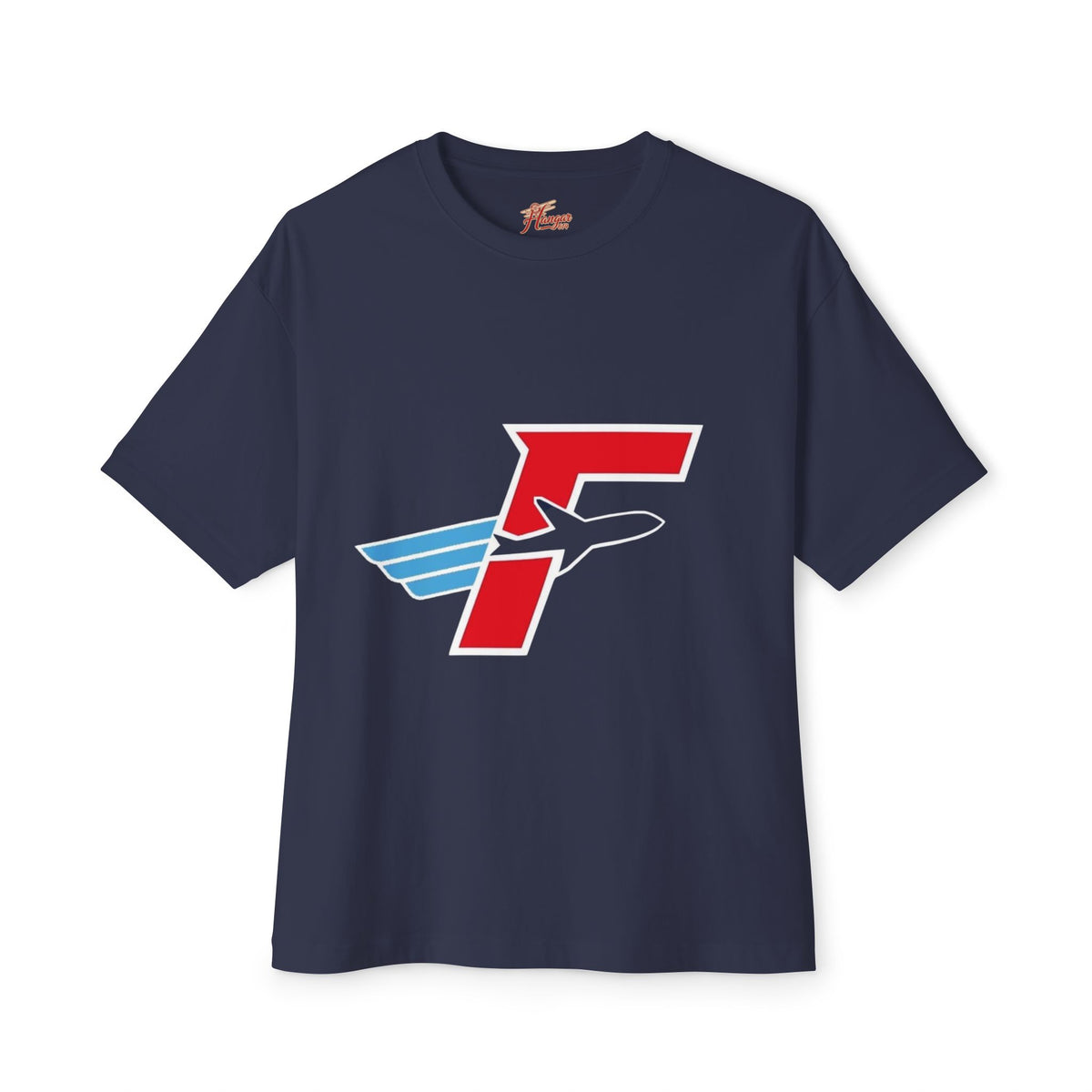 Navy Flightdecke Oversized Boxy Tee — front product view