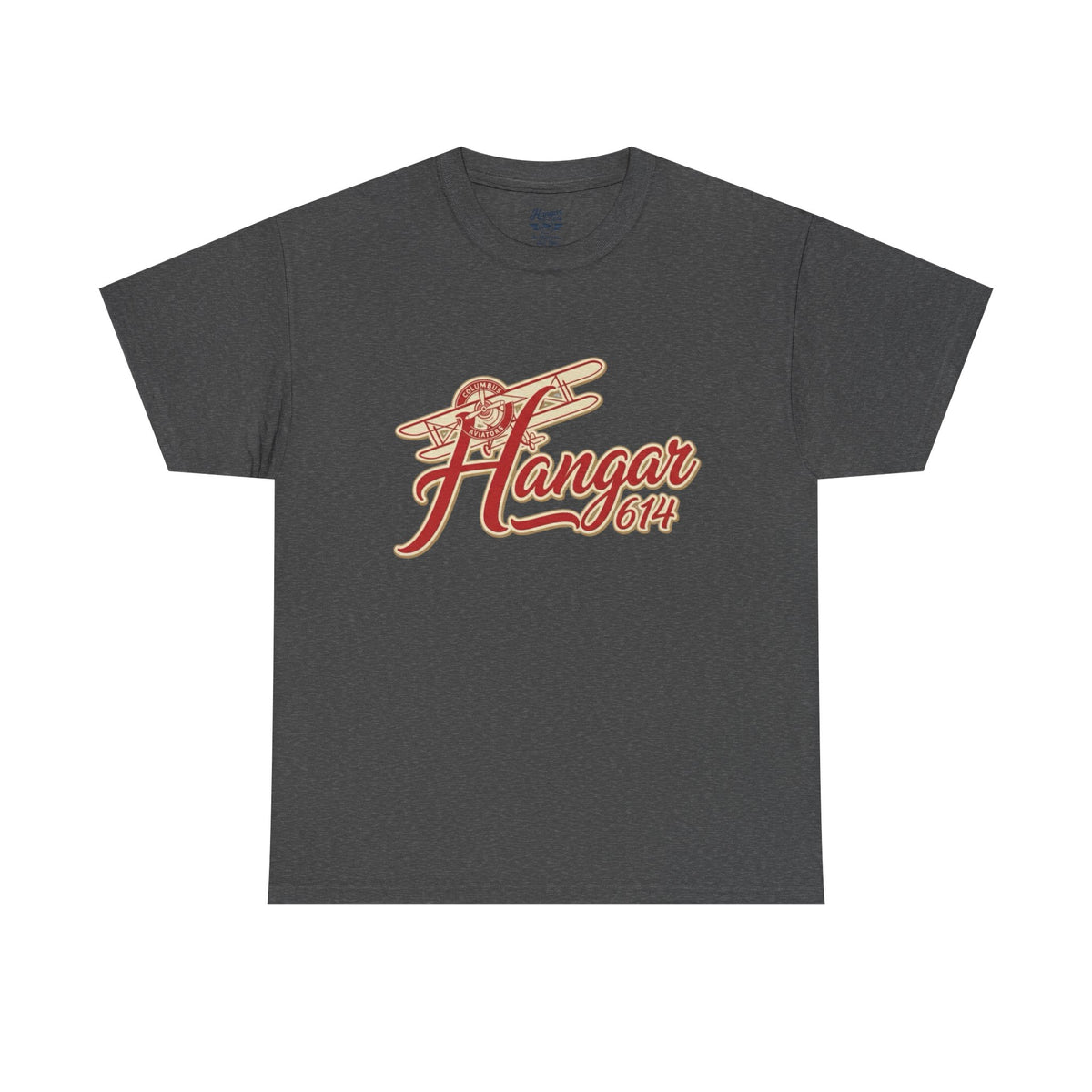 Front of dark heather Vintage Flight Crew aviation T-shirt