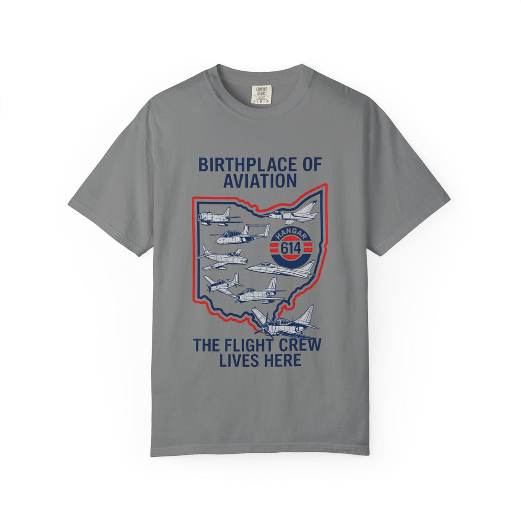Birthplace of Aviation Tee — Hangar 614 "The Flight Crew Lives Here" (Ohio) - Hangar 614