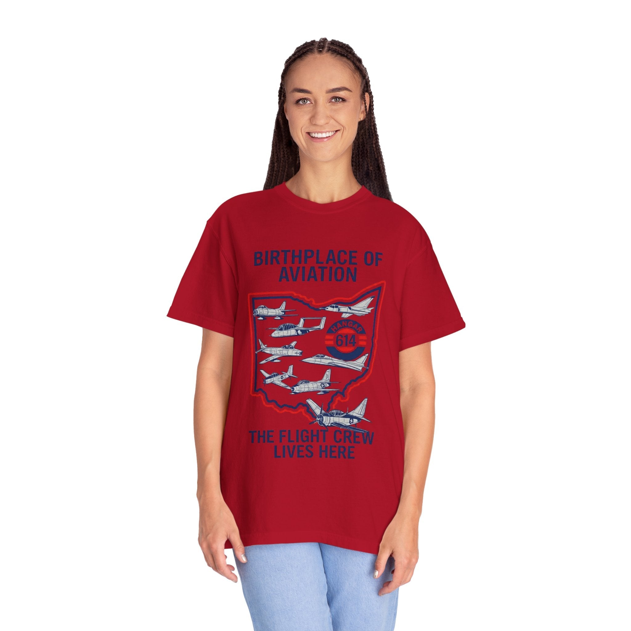 Birthplace of Aviation Tee — Hangar 614 "The Flight Crew Lives Here" (Ohio) - Hangar 614