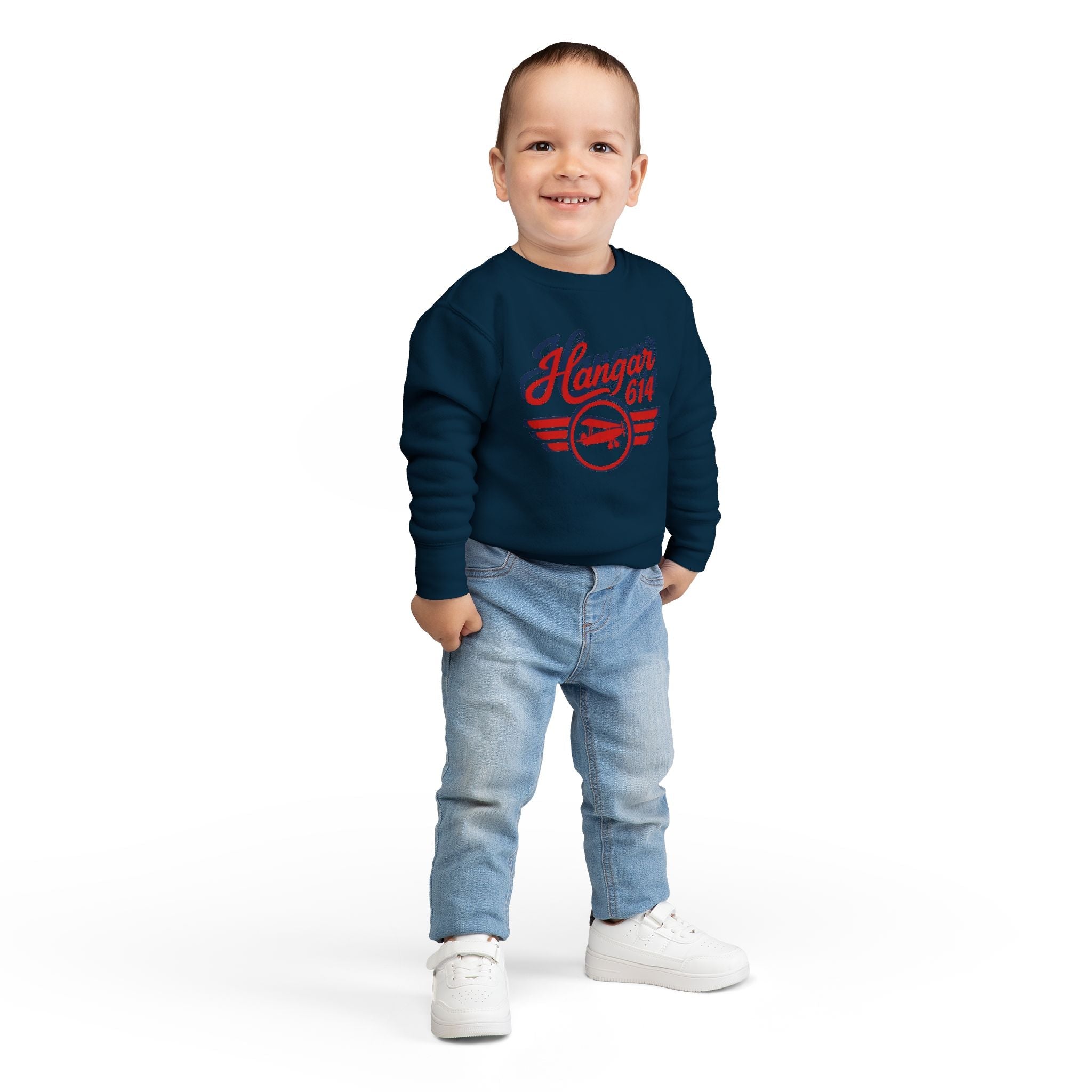 Flight Crew Toddler Sweatshirt - Perfect for Little Pilots, Flight Crew Kids, Aviation Lovers, Sky - High Adventures, Airplane Theme Gifts - Hangar 614