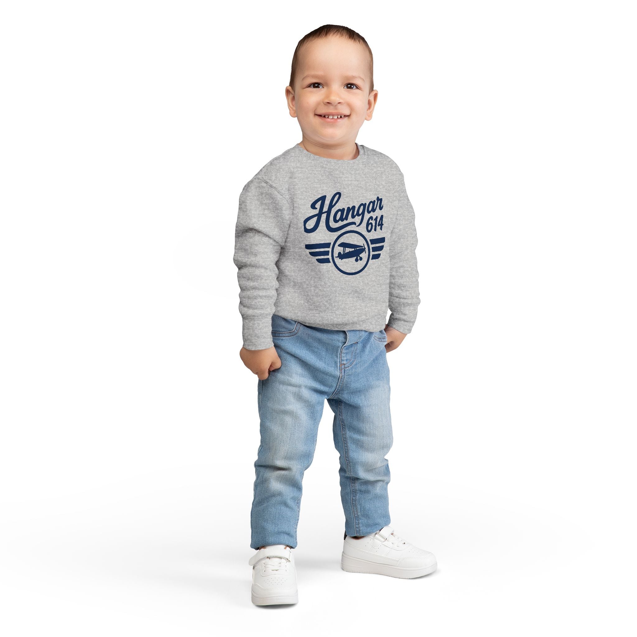 Flight Crew Toddler Sweatshirt - Perfect for Little Pilots, Flight Crew Kids, Aviation Lovers, Sky - High Adventures, Airplane Theme Gifts - Hangar 614