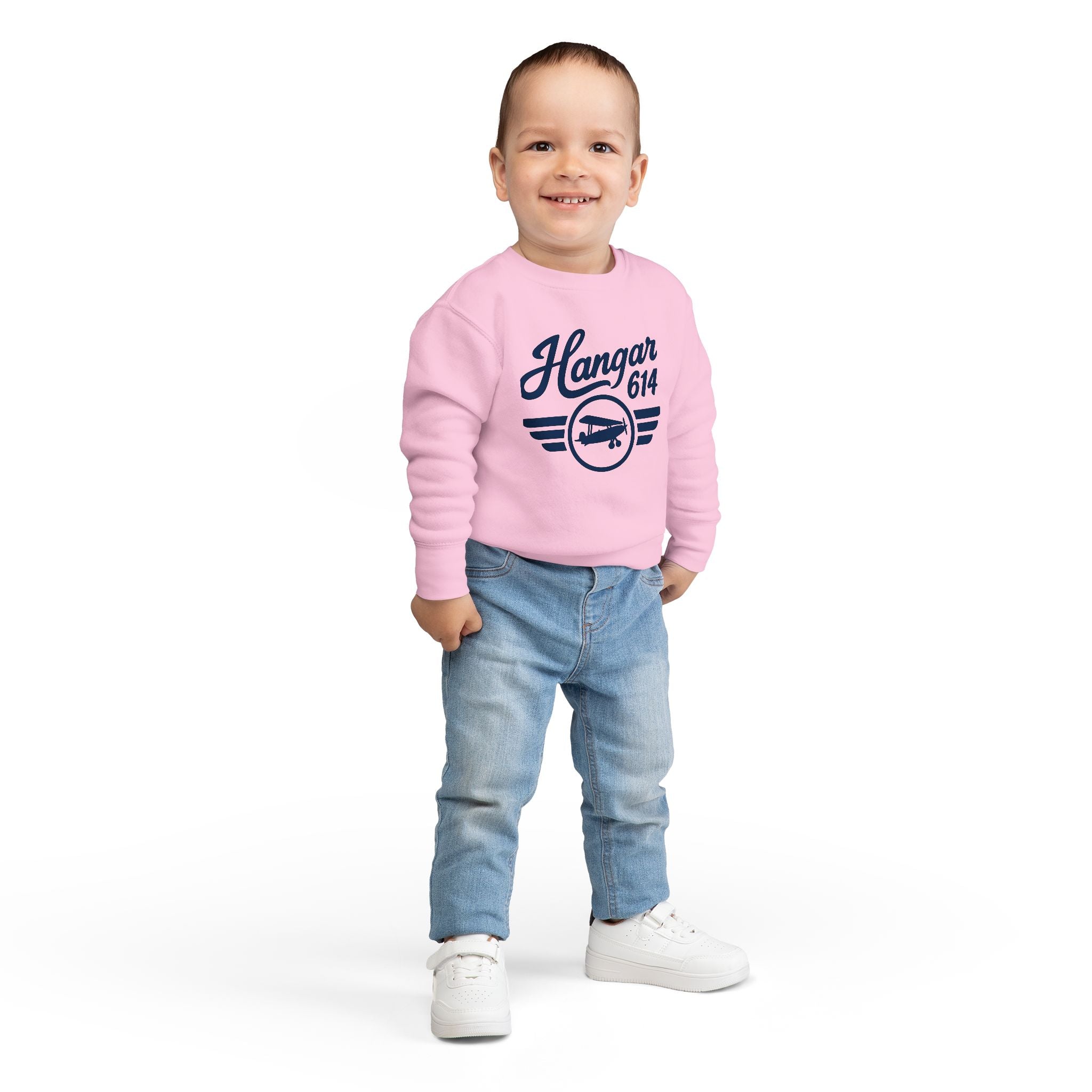 Flight Crew Toddler Sweatshirt - Perfect for Little Pilots, Flight Crew Kids, Aviation Lovers, Sky - High Adventures, Airplane Theme Gifts - Hangar 614