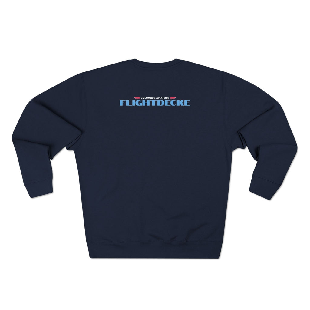 FlightDecke Logo Crewneck Sweatshirt — Aviation Pilot Wing Pullover - Hangar 614