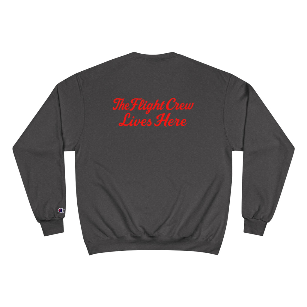 Hangar 614 Sunset Crew Sweatshirt — 'The Flight Crew Lives Here' Aviation Pullover - Hangar 614