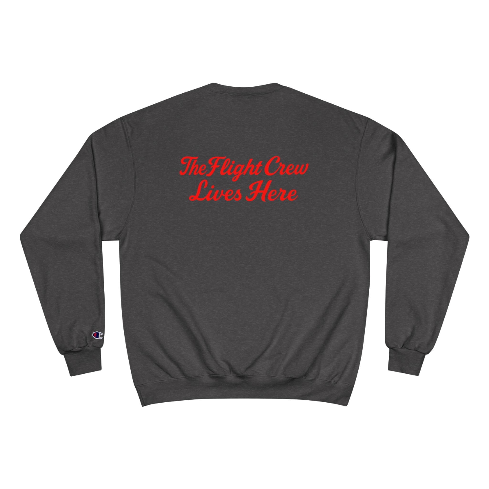 Hangar 614 Sunset Crew Sweatshirt — 'The Flight Crew Lives Here' Aviation Pullover - Hangar 614