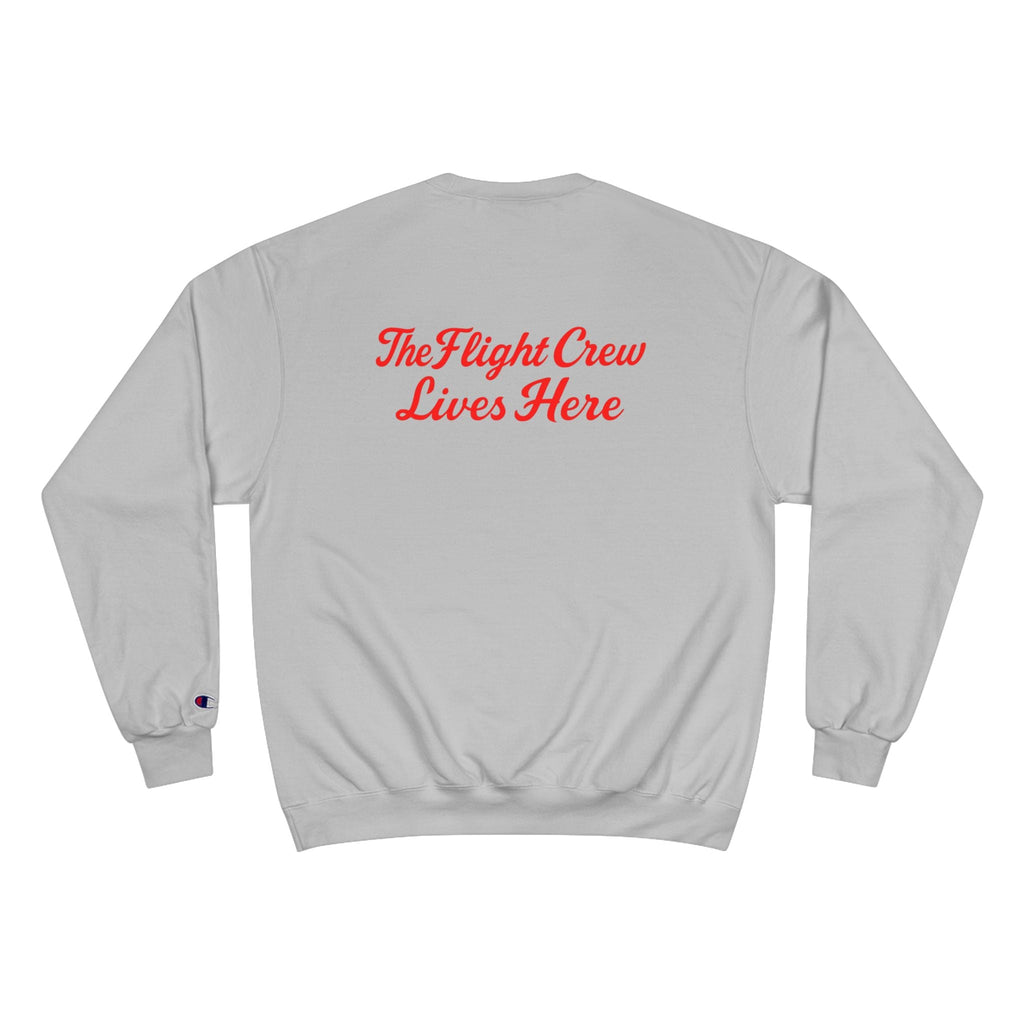 Hangar 614 Sunset Crew Sweatshirt — 'The Flight Crew Lives Here' Aviation Pullover - Hangar 614