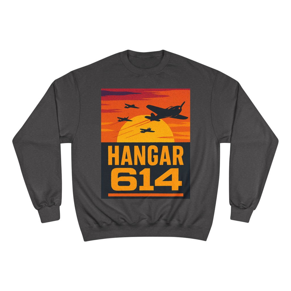 Hangar 614 Sunset Crew Sweatshirt — 'The Flight Crew Lives Here' Aviation Pullover - Hangar 614