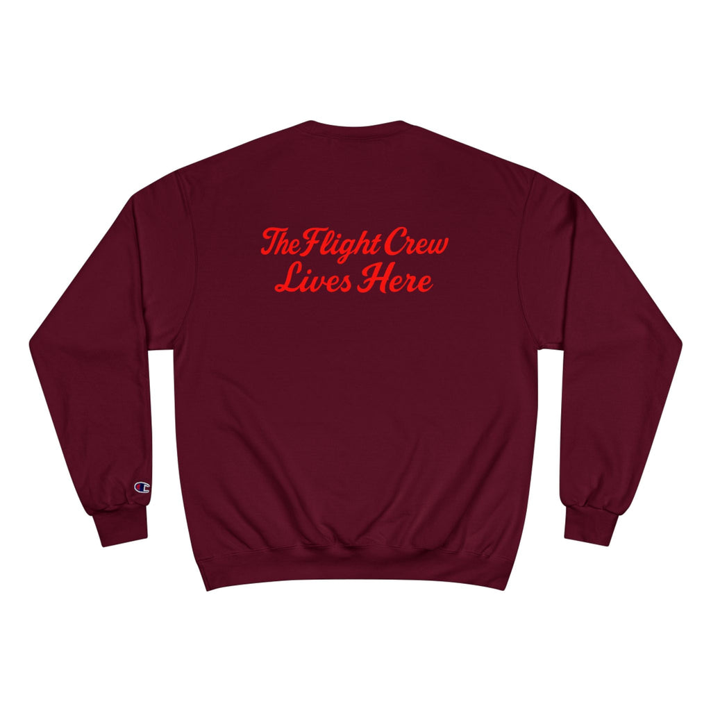 Hangar 614 Sunset Crew Sweatshirt — 'The Flight Crew Lives Here' Aviation Pullover - Hangar 614