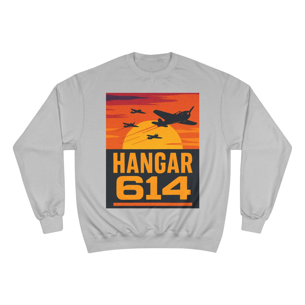 Hangar 614 Sunset Crew Sweatshirt — 'The Flight Crew Lives Here' Aviation Pullover - Hangar 614