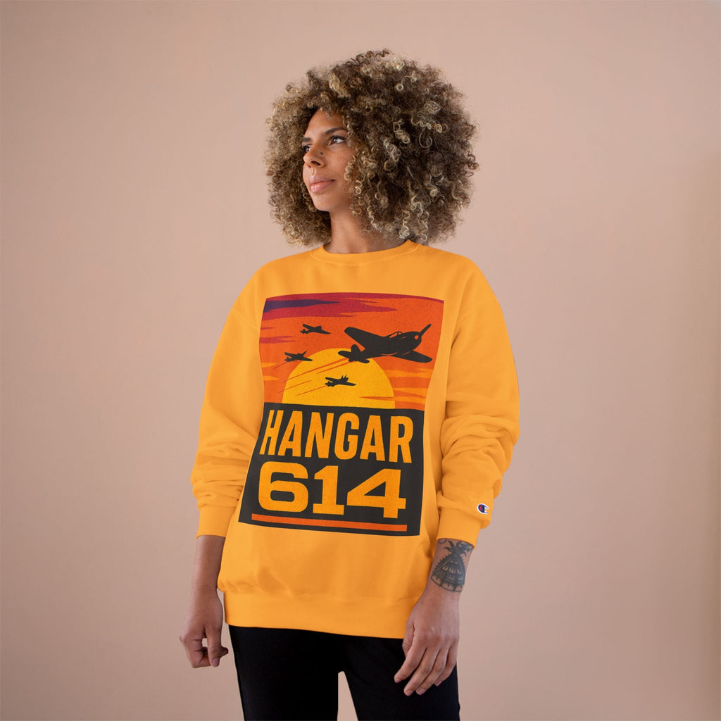Hangar 614 Sunset Crew Sweatshirt — 'The Flight Crew Lives Here' Aviation Pullover - Hangar 614