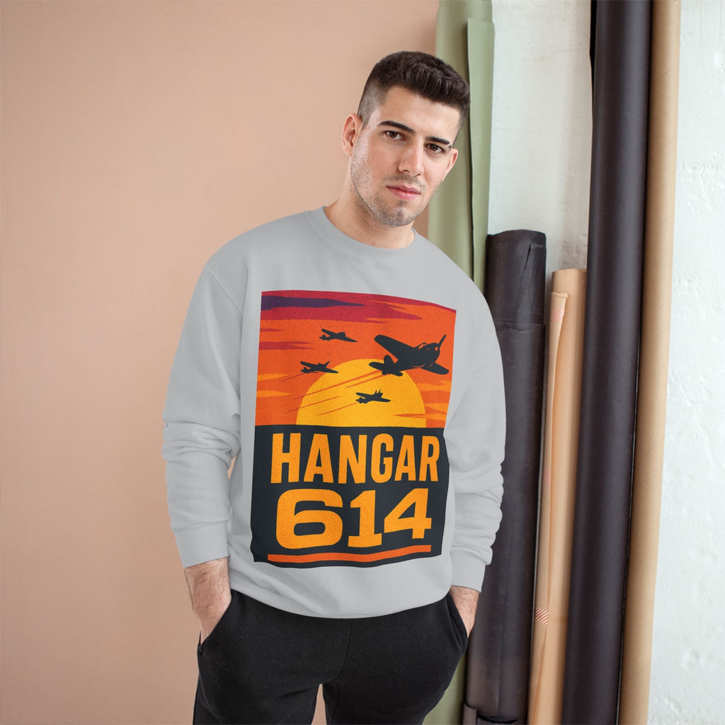 Hangar 614 Sunset Crew Sweatshirt — 'The Flight Crew Lives Here' Aviation Pullover - Hangar 614