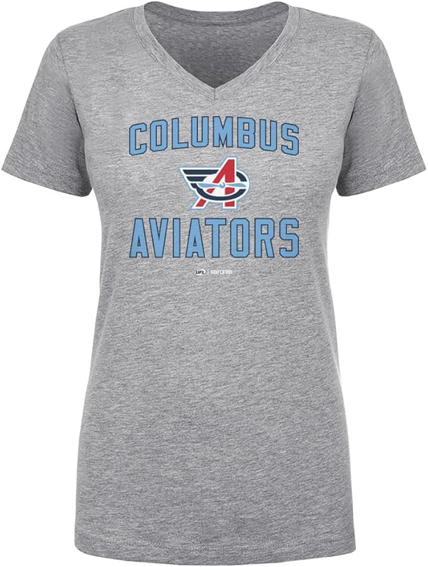 500 LEVEL Columbus Aviators Team Away Women's V-Neck T-Shirt 500 Level