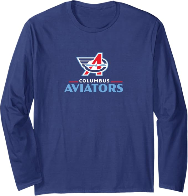BreakingT Columbus Aviators - Lockup Logo - United Football League Long Sleeve T-Shirt BreakingT