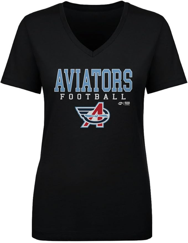 500 LEVEL Columbus Aviators Team Football Women's V-Neck T-Shirt 500 Level