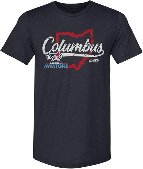 500 LEVEL Columbus Aviators State Map Men's Premium T-Shirt 500 Level