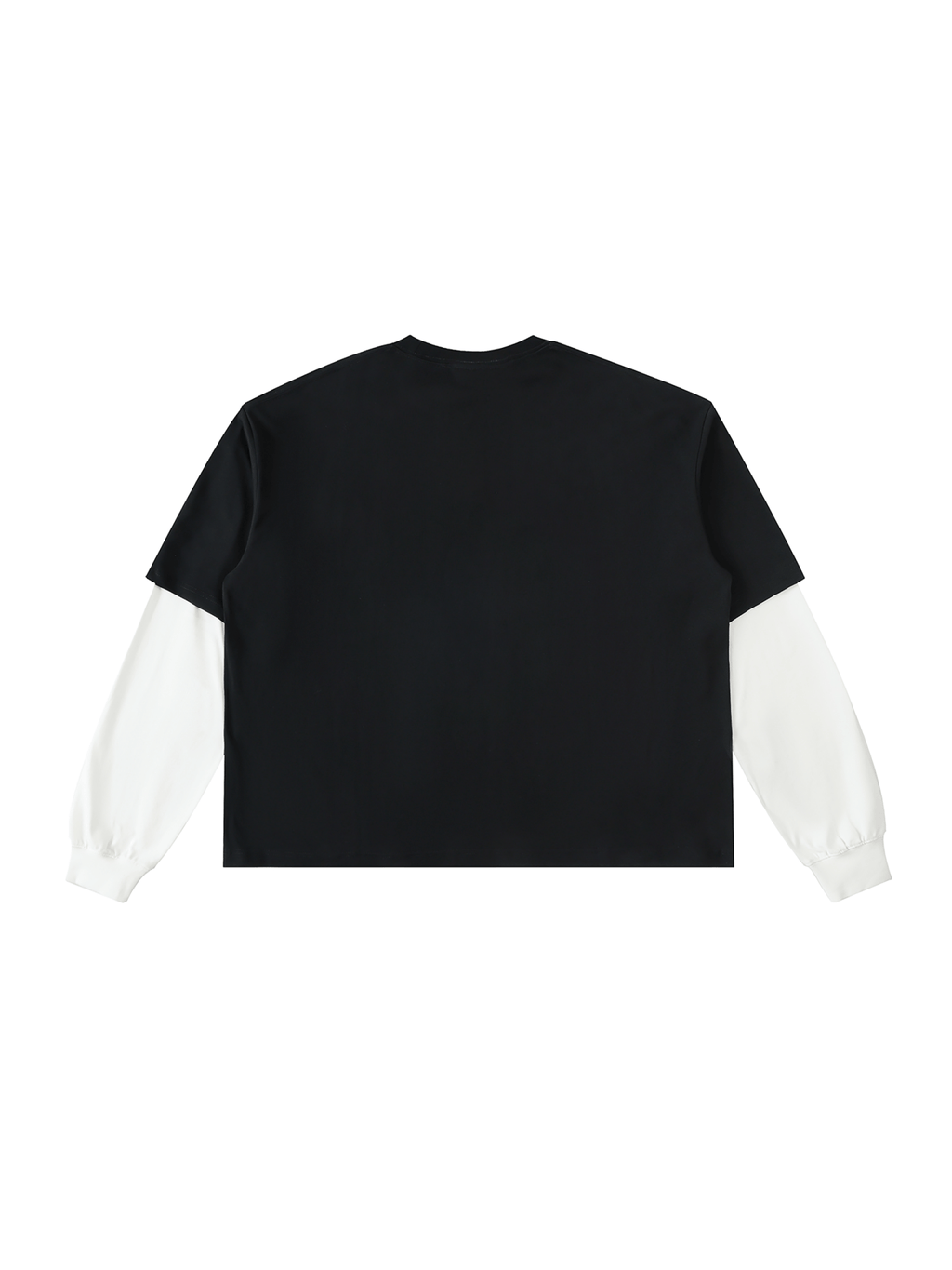 Layered Contrast Sleeve Cotton T-Shirt - Hangar 614
