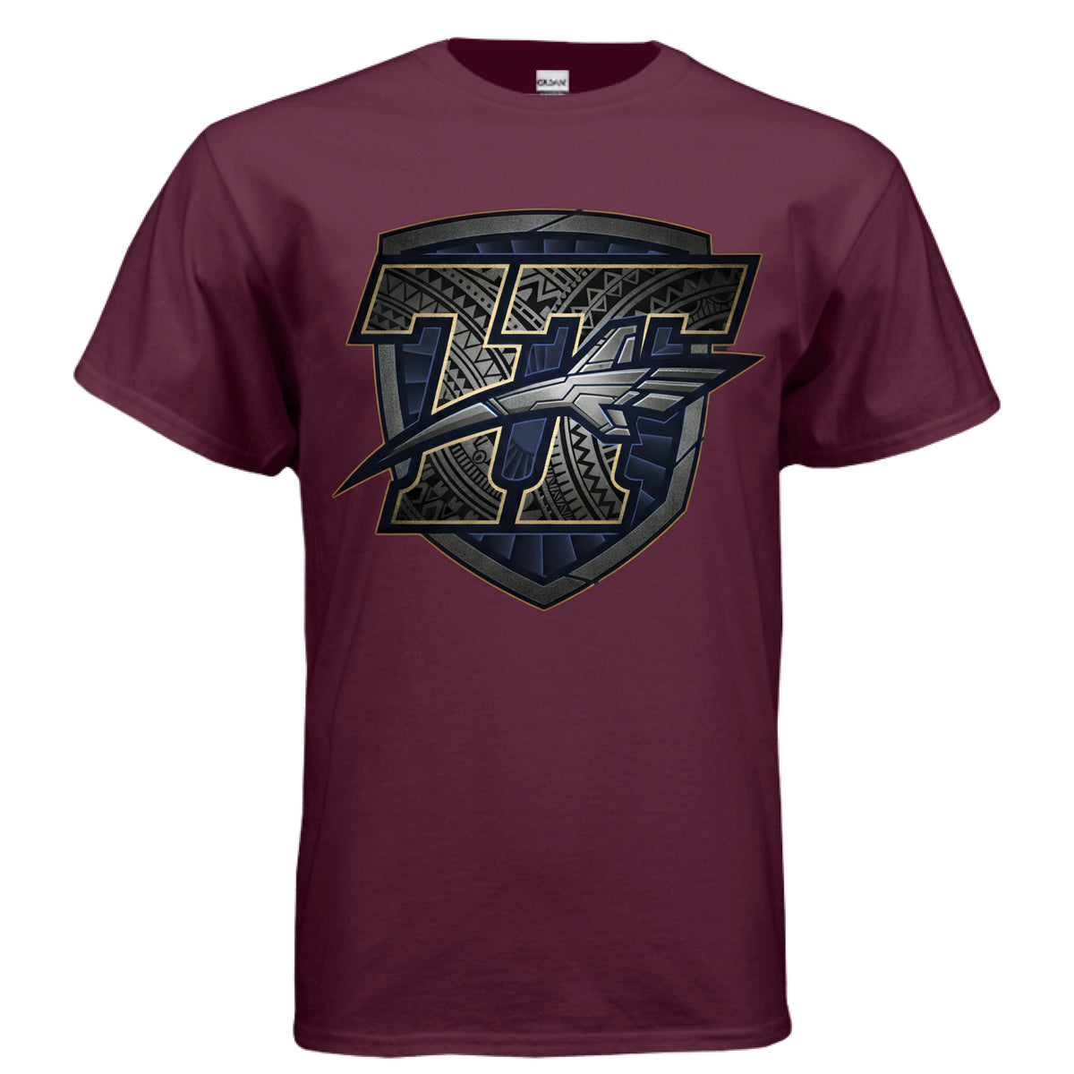 Sky Toa Taua Shield Tee — detail view