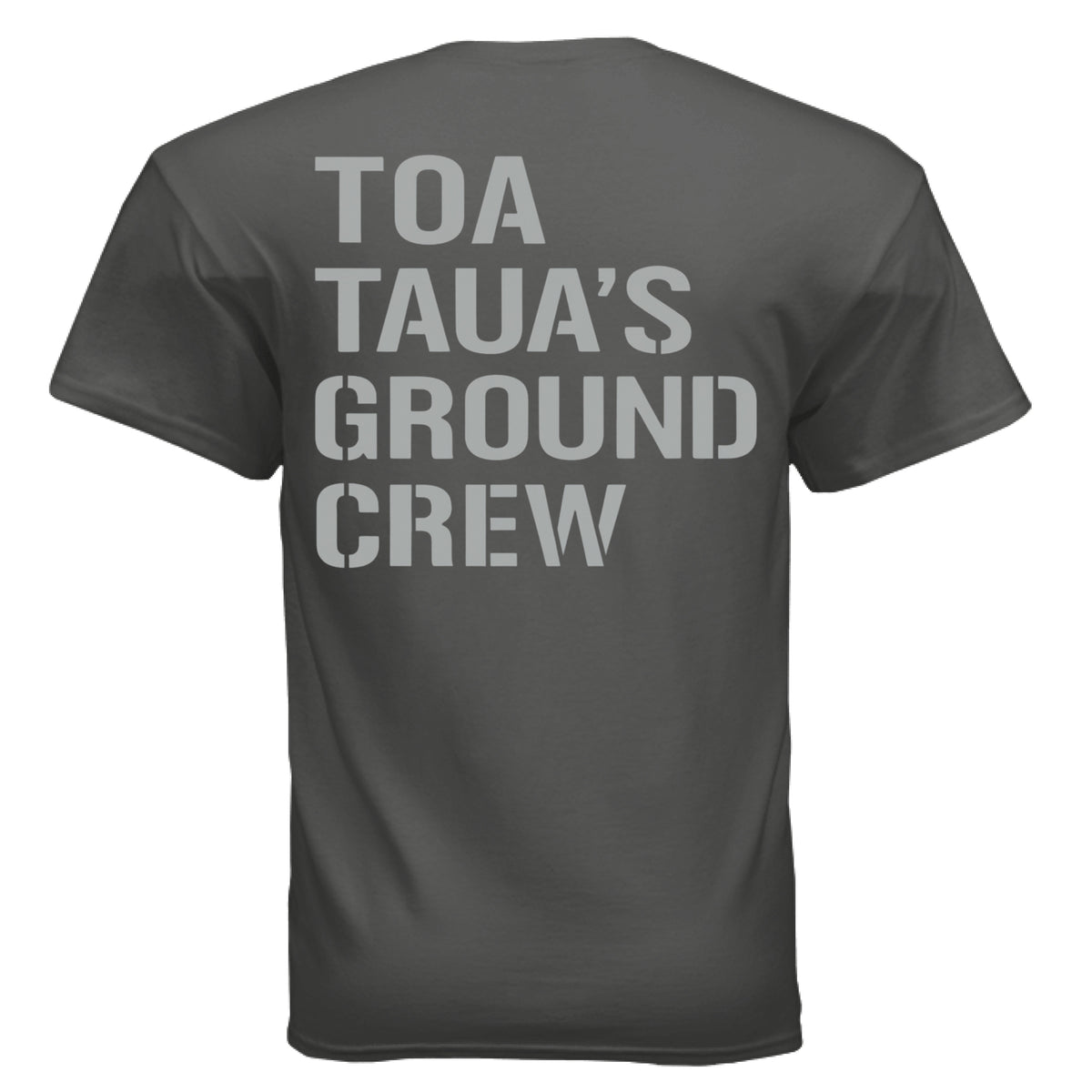 Graphite Heather Toa Taua Chest Patch Tee — lifestyle view