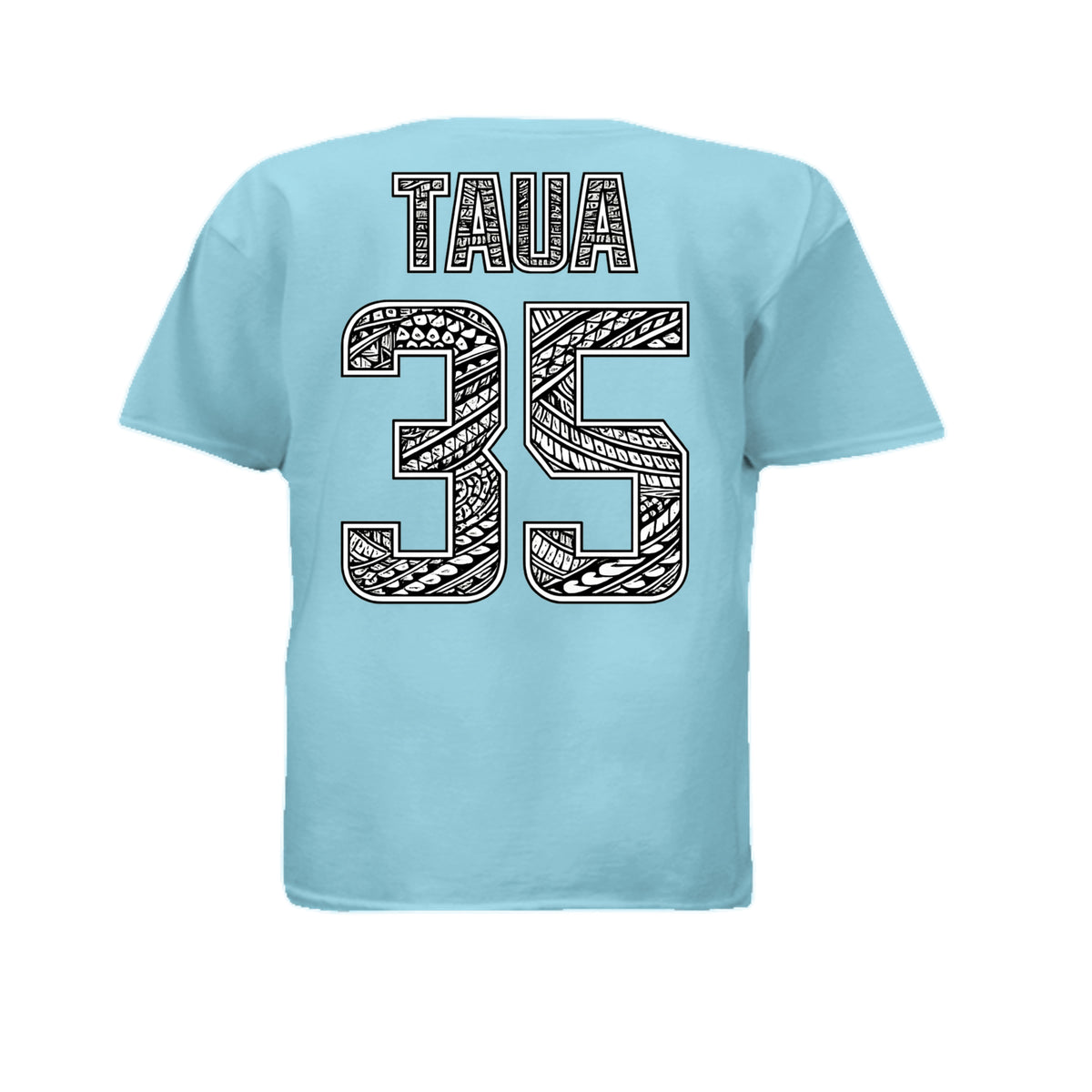 Back of sky Ground Crew Crush youth T-shirt with TAUA 35