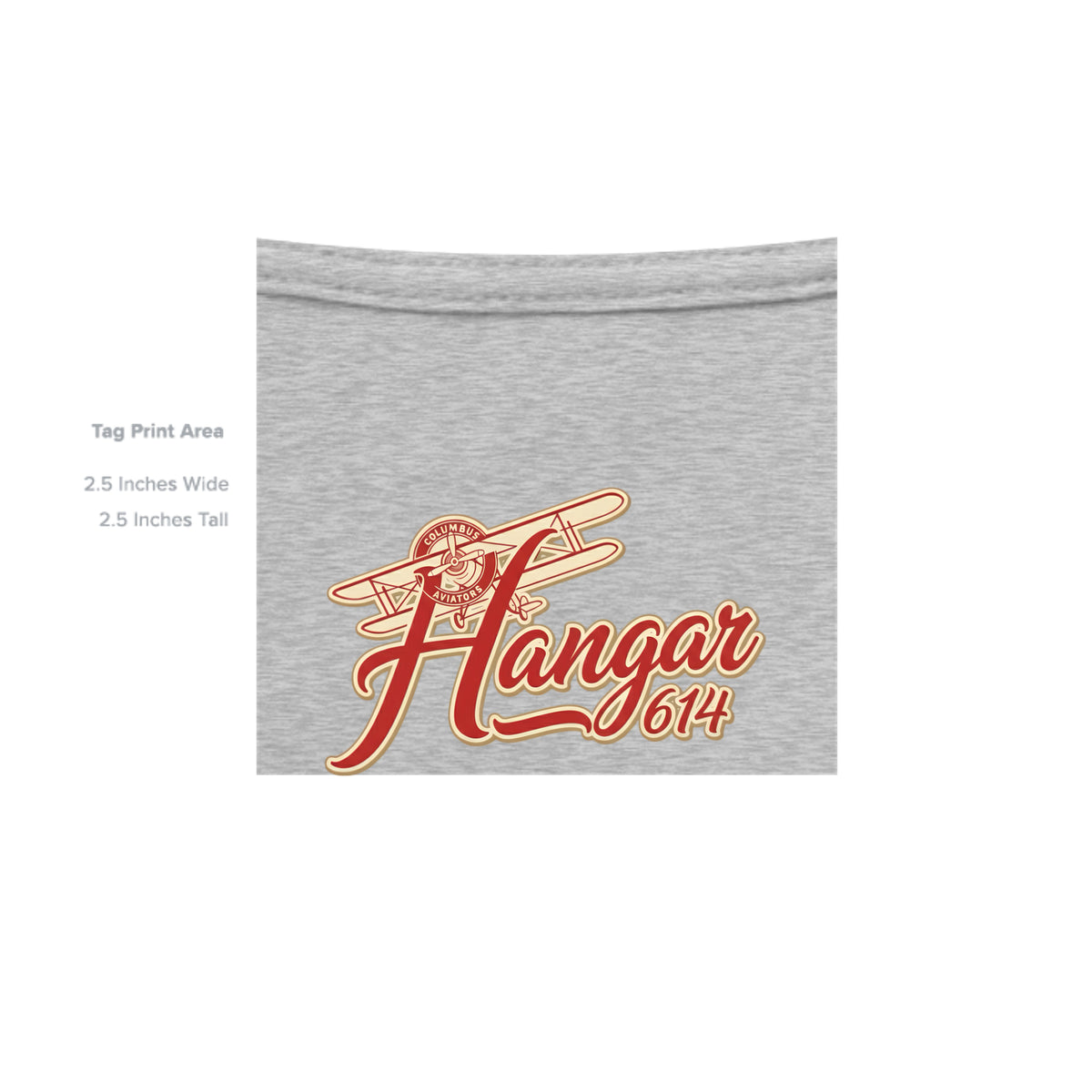 Inside neck print of ash Ground Crew Crush youth T-shirt