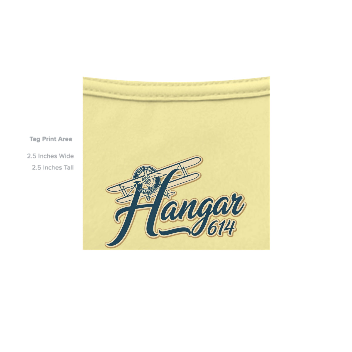 Inside neck print of cornsilk Good Boy Tee