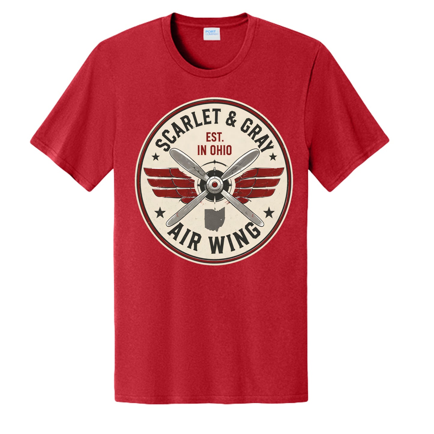 Scarlet and Gray Air Wing vintage aviation T-shirt