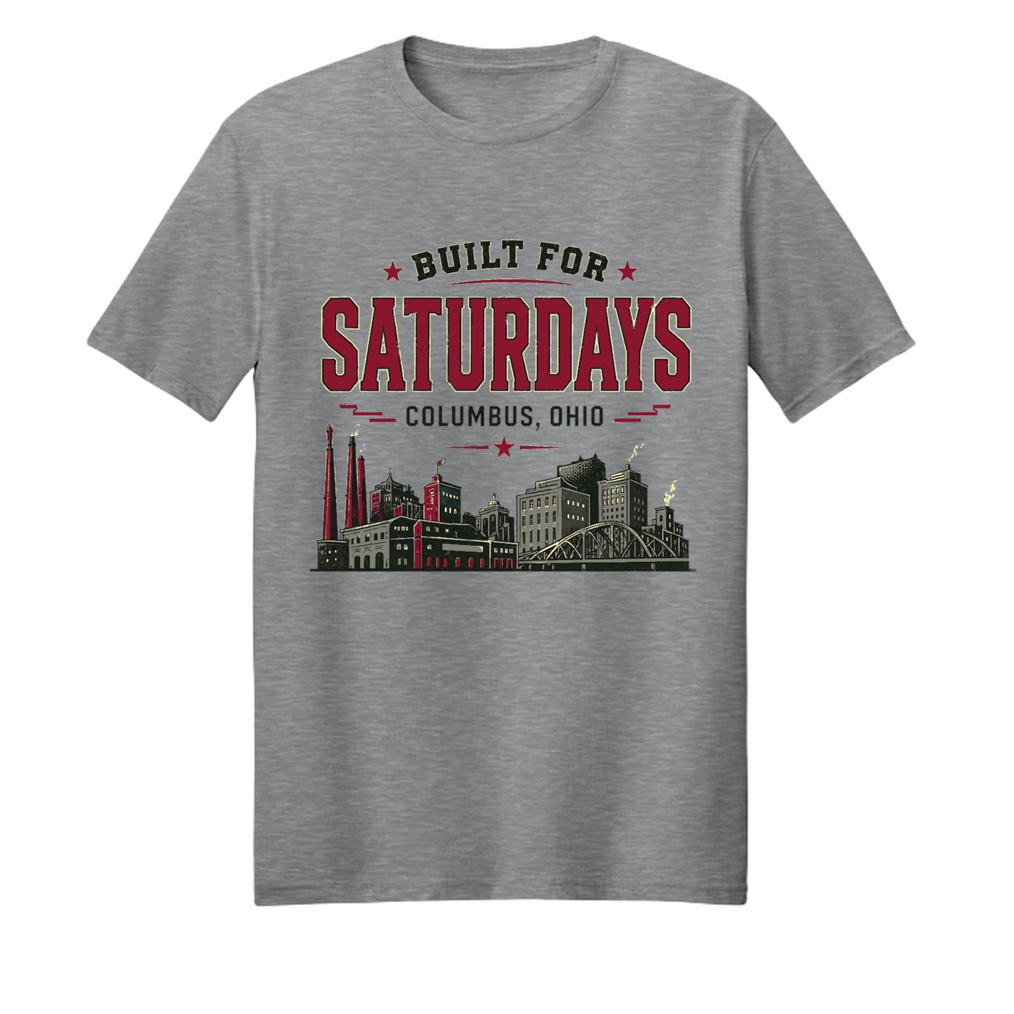 Built for Saturdays Columbus cityscape football T-shirt