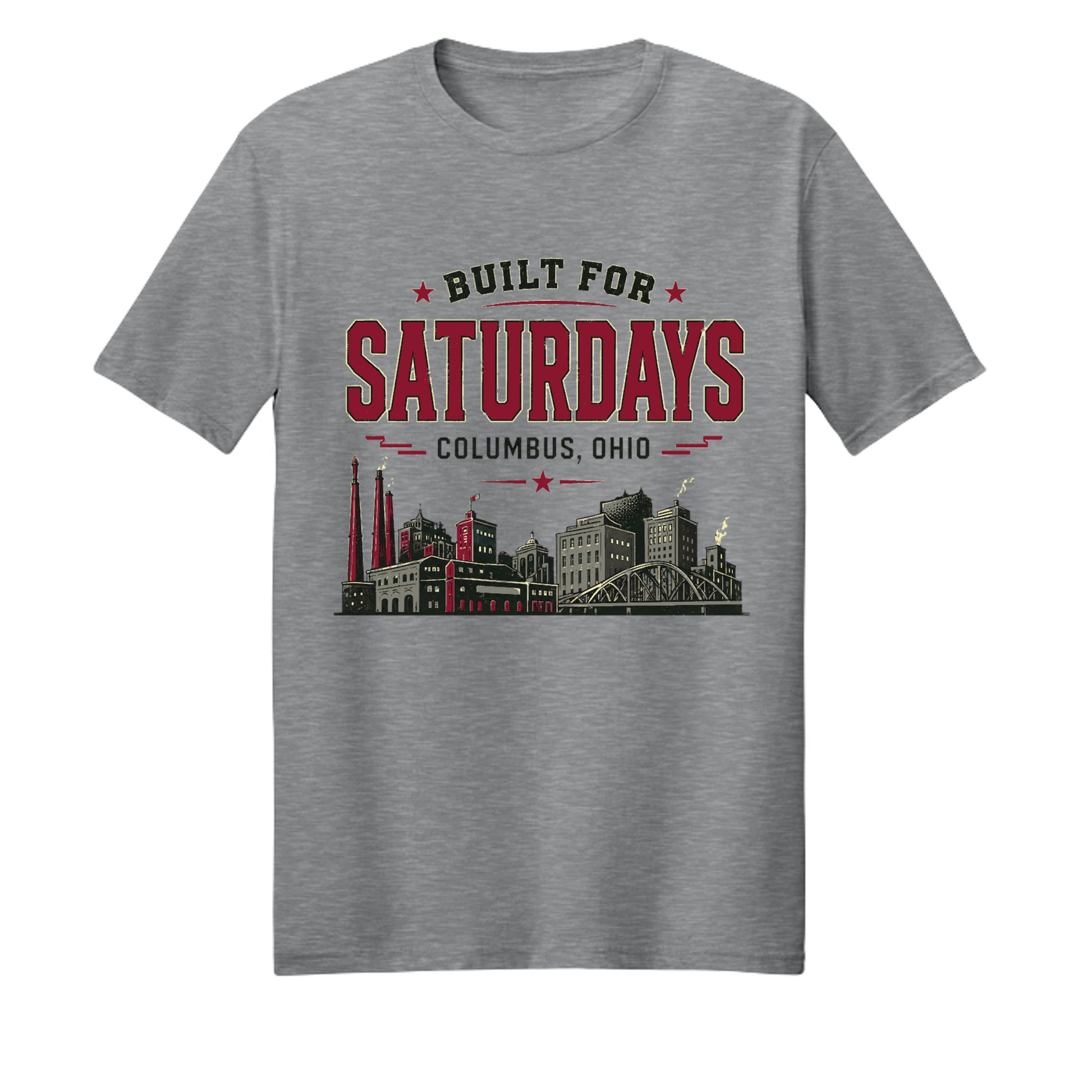 Built for Saturdays Columbus cityscape football T-shirt