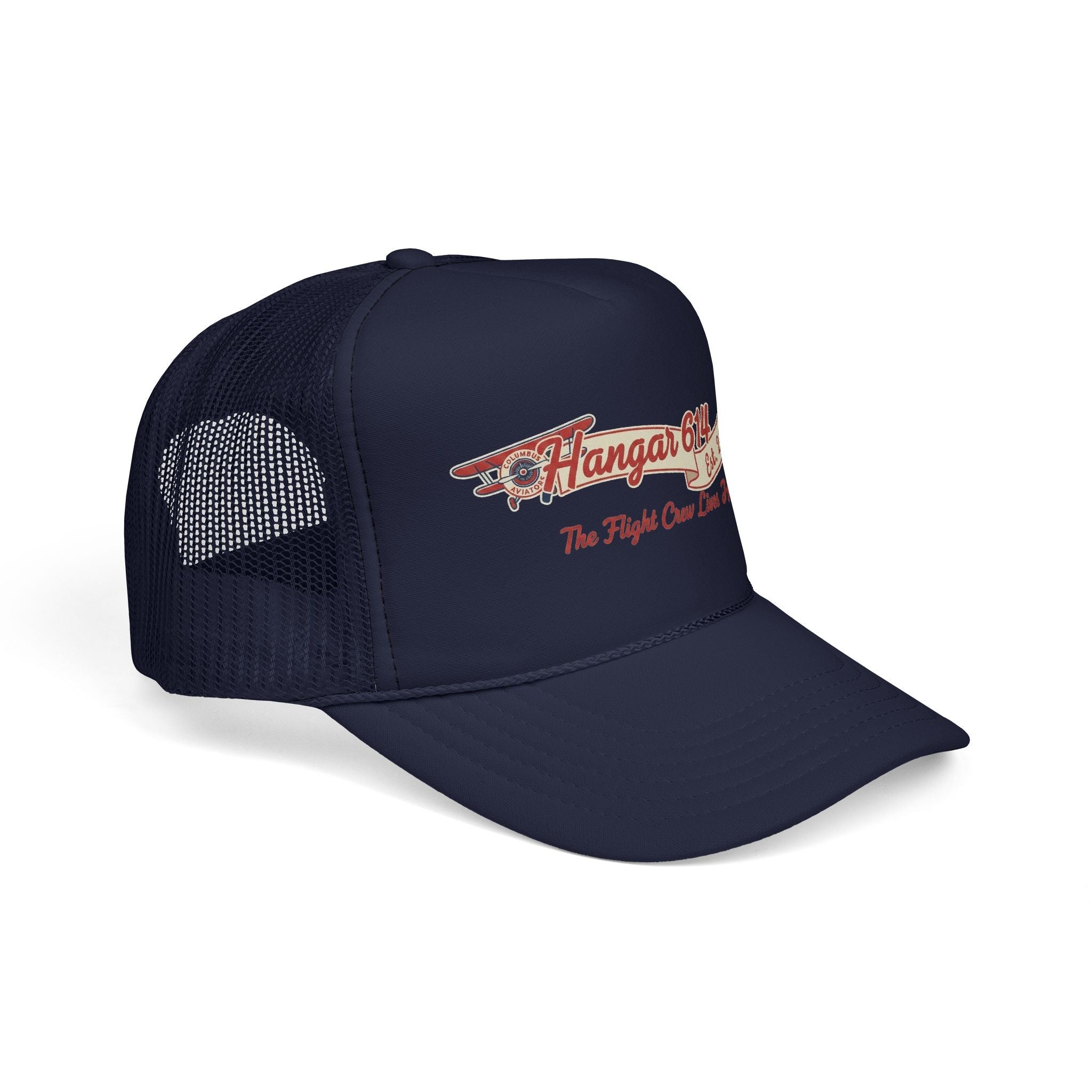 Trucker Cap "Hangar 614" Vintage Aviation Mesh Hat — Est. 2025 - Hangar 614