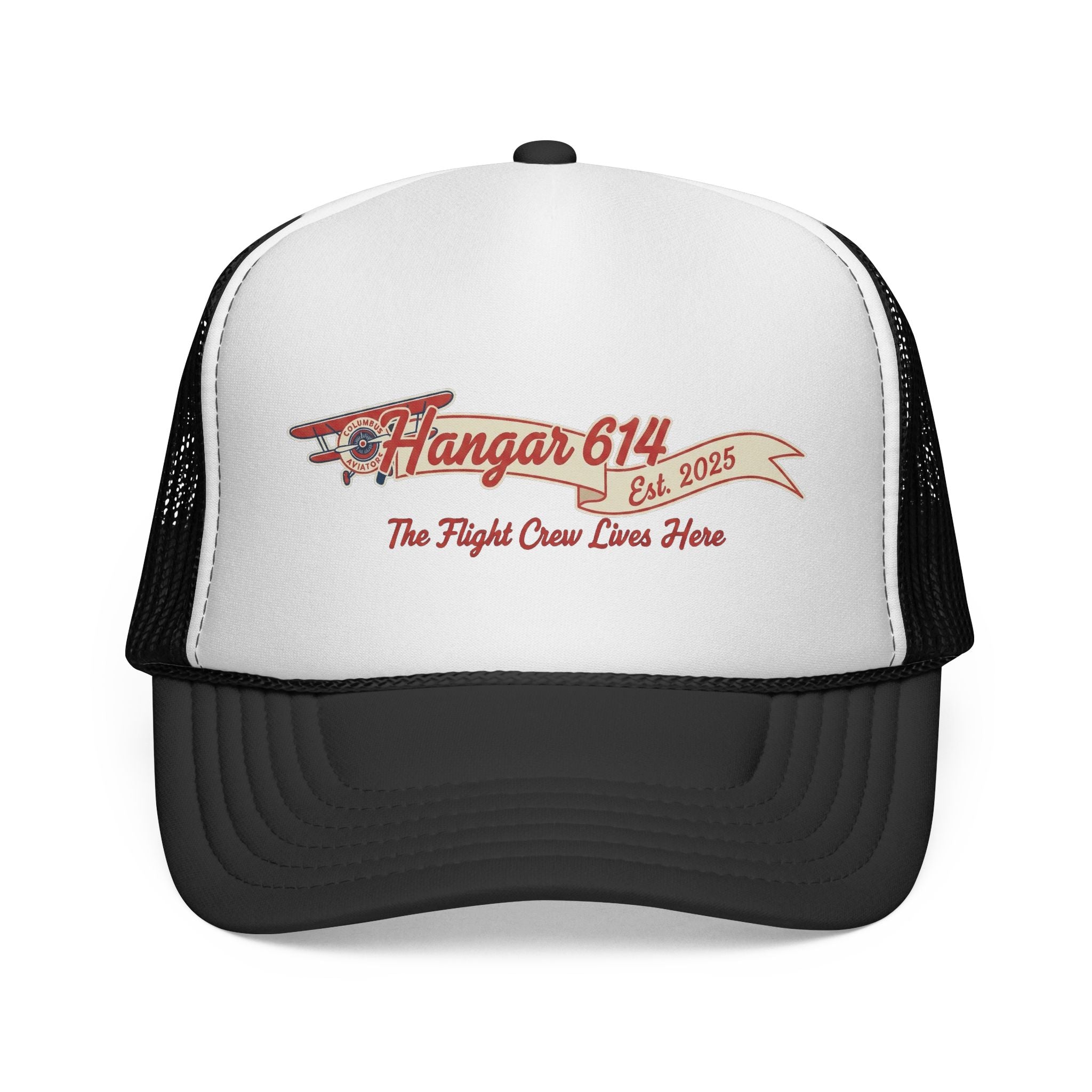 Trucker Cap "Hangar 614" Vintage Aviation Mesh Hat — Est. 2025 - Hangar 614